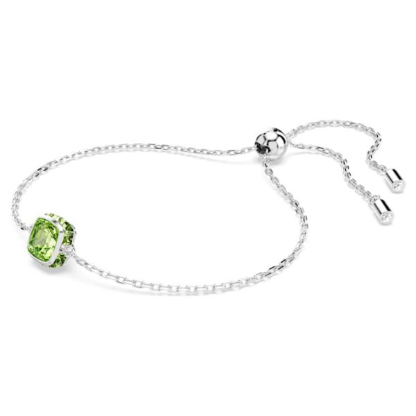 Birthstone bracelet Square cut, August, Green, Rhodium plated - Image 3