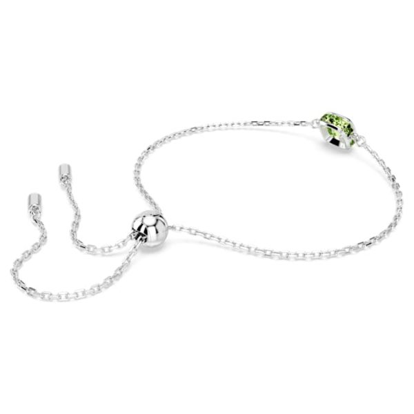 Birthstone bracelet Square cut, August, Green, Rhodium plated - Image 5