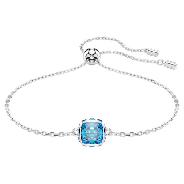 Birthstone bracelet Square cut, December, Blue, Rhodium plated - Image 2