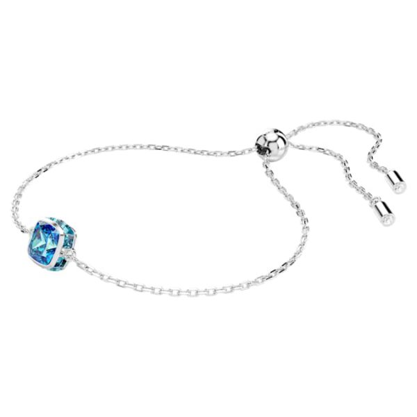 Birthstone bracelet Square cut, December, Blue, Rhodium plated - Image 3
