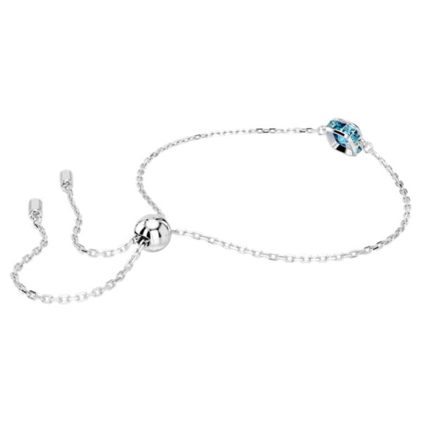 Birthstone bracelet Square cut, December, Blue, Rhodium plated - Image 5