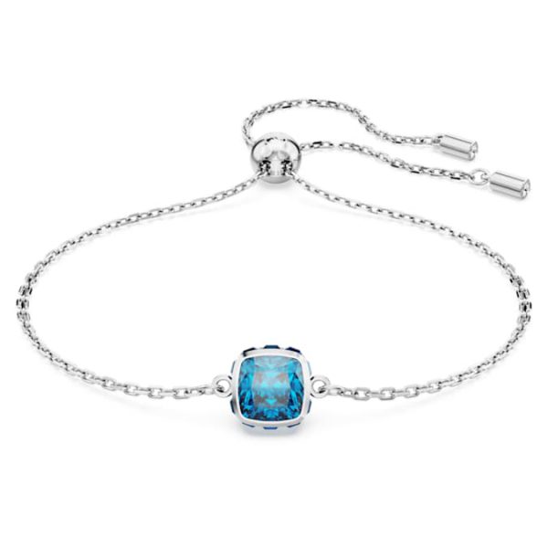 Birthstone bracelet Square cut, December, Blue, Rhodium plated - Image 6