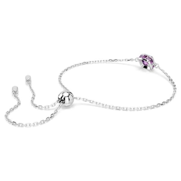 Birthstone bracelet Square cut, February, Purple, Rhodium plated - Image 5
