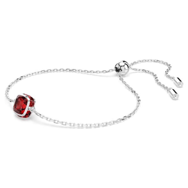 Birthstone bracelet Square cut, January, Red, Rhodium plated - Image 2