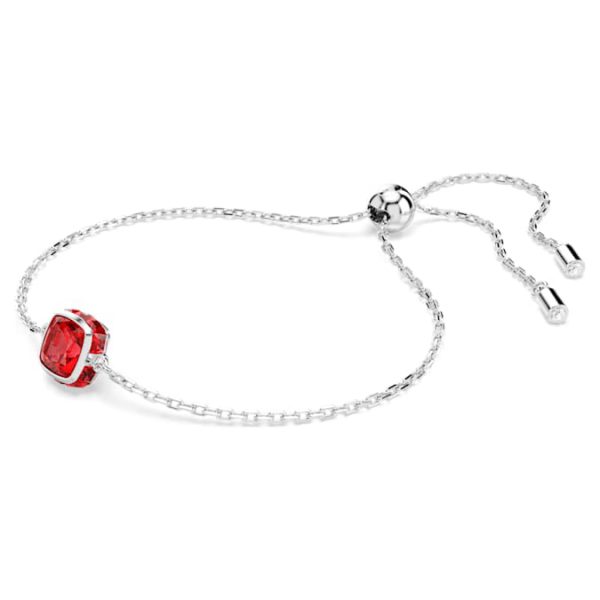 Birthstone bracelet Square cut, July, Red, Rhodium plated - Image 3
