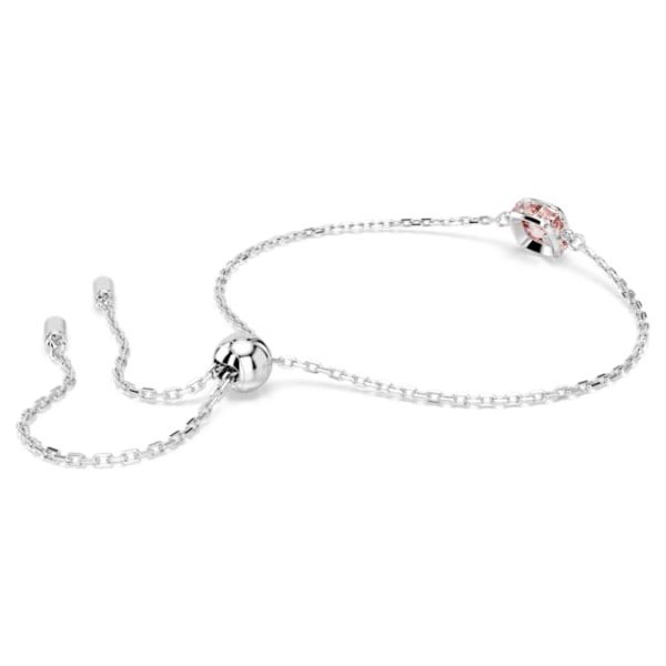 Birthstone bracelet Square cut, June, Pink, Rhodium plated - Image 5