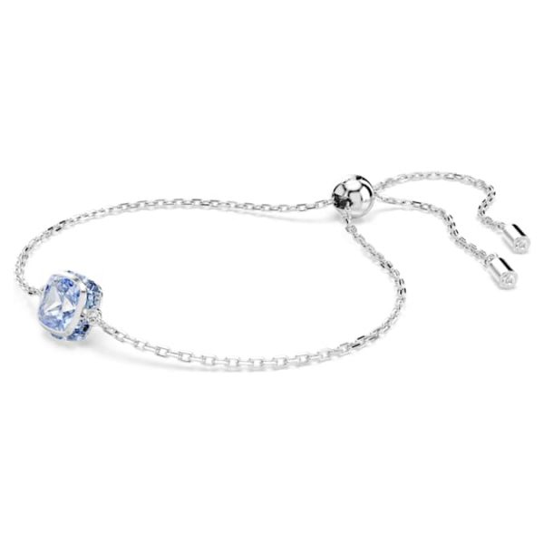 Birthstone bracelet Square cut, March, Blue, Rhodium plated - Image 2