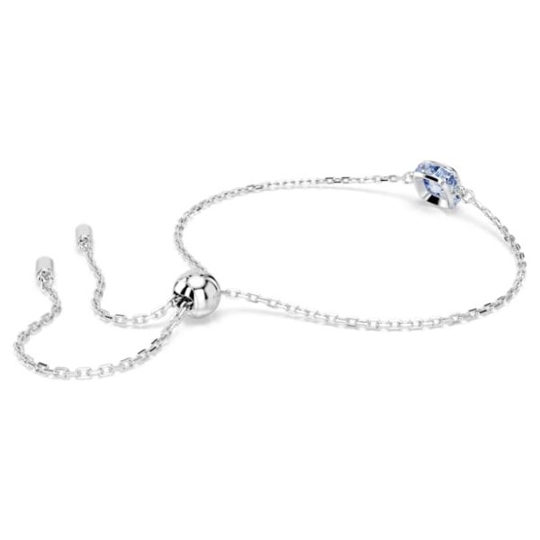 Birthstone bracelet Square cut, March, Blue, Rhodium plated - Image 5