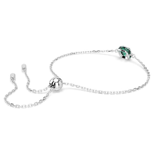 Birthstone bracelet Square cut, May, Green, Rhodium plated - Image 5
