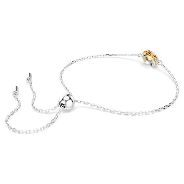 Birthstone bracelet Square cut, November, Yellow, Rhodium plated - Image 5