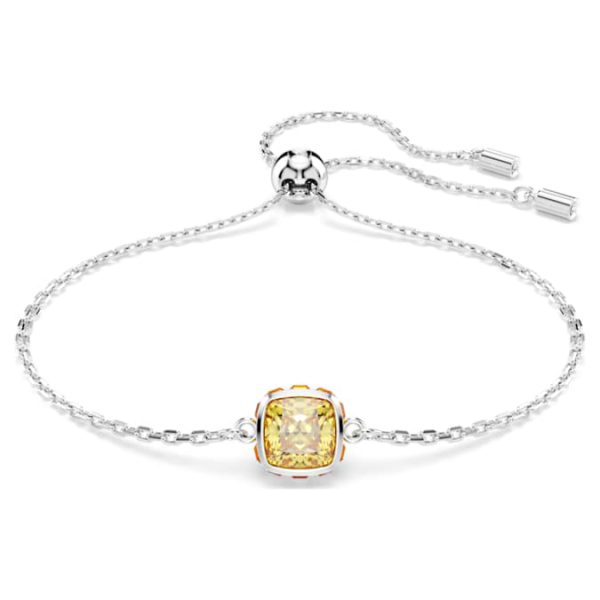 Birthstone bracelet Square cut, November, Yellow, Rhodium plated - Image 6