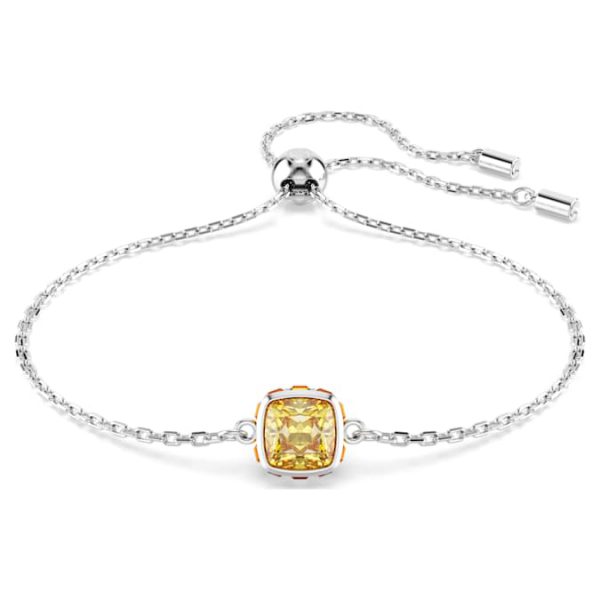 Birthstone bracelet Square cut, November, Yellow, Rhodium plated - Image 2