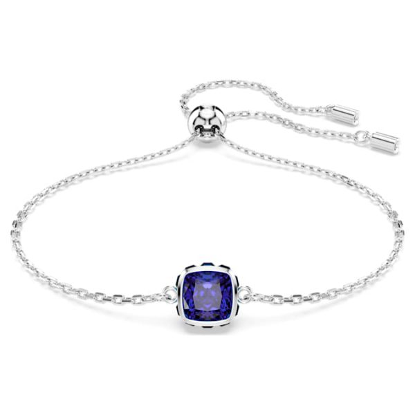Birthstone bracelet Square cut, September, Blue, Rhodium plated - Image 2