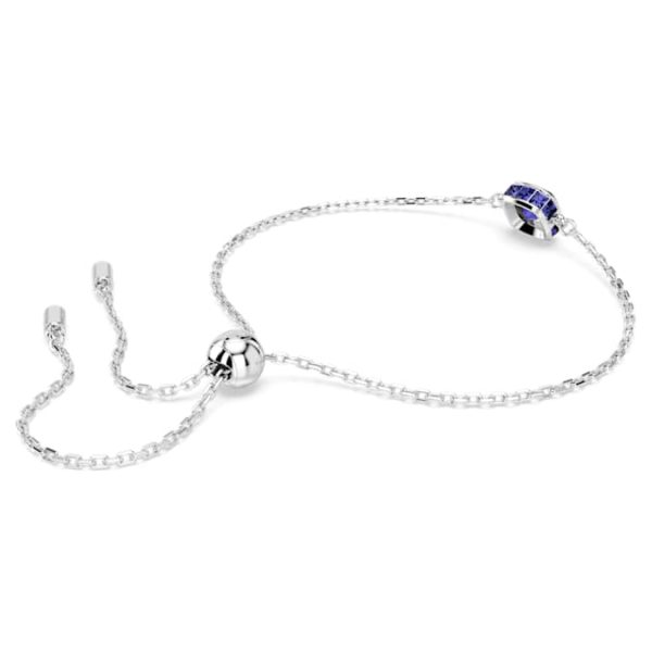 Birthstone bracelet Square cut, September, Blue, Rhodium plated - Image 5