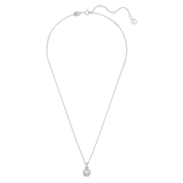 Birthstone pendant Square cut, June, Pink, Rhodium plated - Image 3