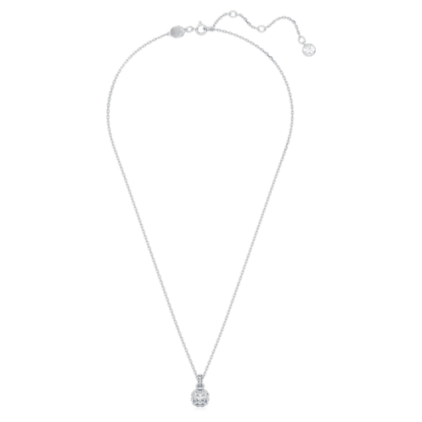 Birthstone pendant Square cut, March, Blue, Rhodium plated - Image 3