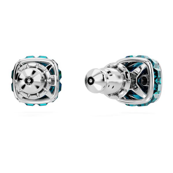 Birthstone stud earrings Square cut, December, Blue, Rhodium plated - Image 5