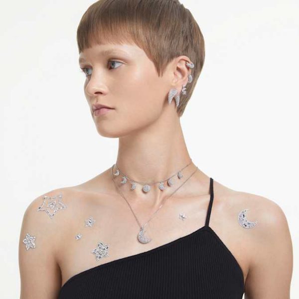 Body jewel Set (4), Moon and star, White - Image 4
