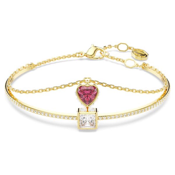Chroma bangle Heart, Red, Gold-tone plated - Image 2