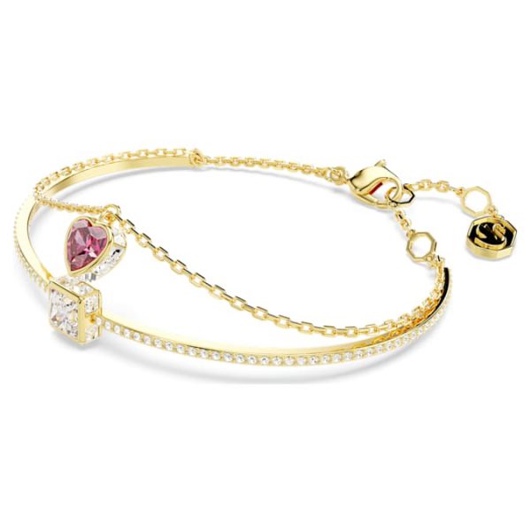 Chroma bangle Heart, Red, Gold-tone plated - Image 3