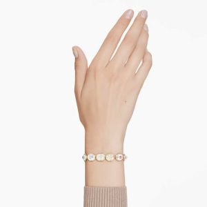 Chroma bracelet Octagon cut, Multicolored, Gold-tone plated