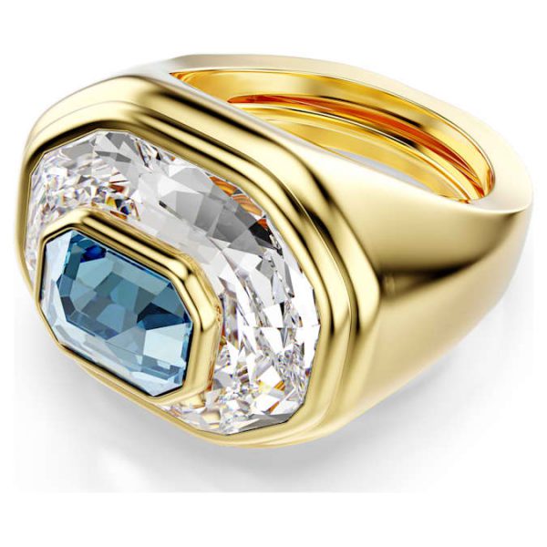Chroma cocktail ring Octagon cut, Blue, Gold-tone plated - Image 2