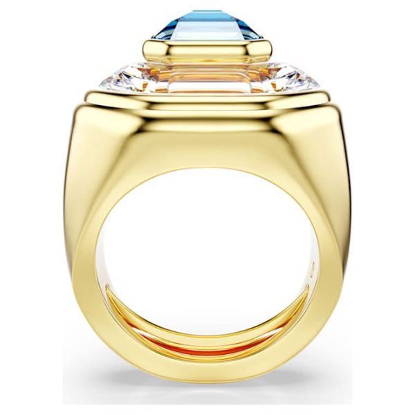 Chroma cocktail ring Octagon cut, Blue, Gold-tone plated - Image 4