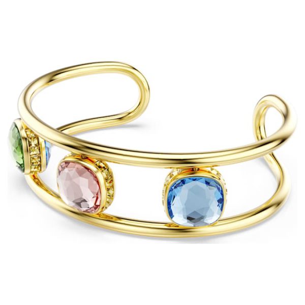 Chroma cuff Cushion cut, Multicolored, Gold-tone plated - Image 3