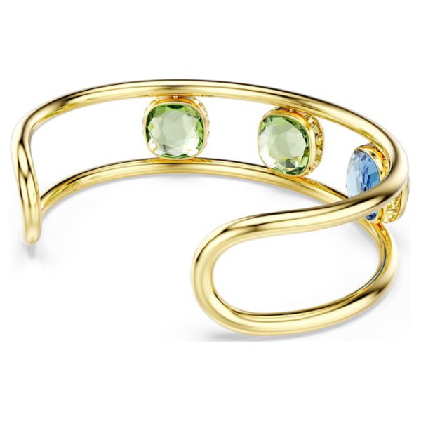 Chroma cuff Cushion cut, Multicolored, Gold-tone plated - Image 5