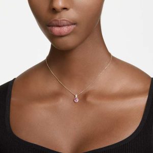 Chroma pendant Heart, Red, Gold-tone plated