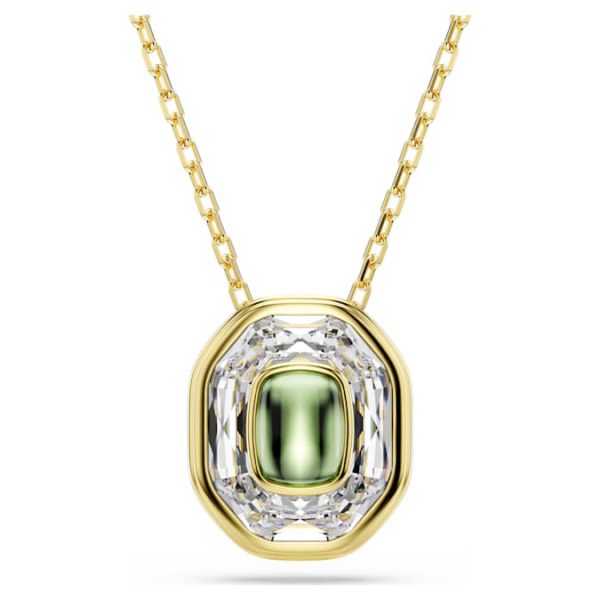 Chroma pendant Octagon cut, Green, Gold-tone plated - Image 7