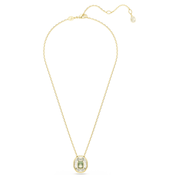 Chroma pendant Octagon cut, Green, Gold-tone plated - Image 3