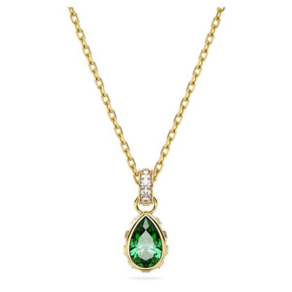Chroma pendant Pear cut, Green, Gold-tone plated - Image 2