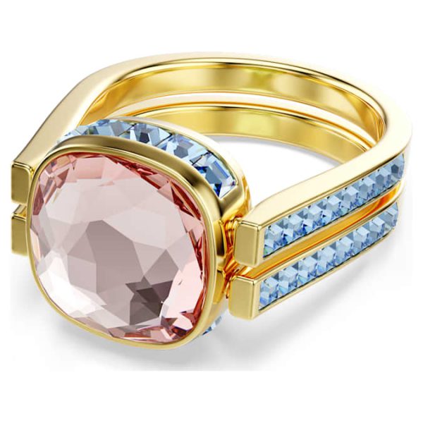 Chroma ring Cushion cut, Multicolored, Gold-tone plated - Image 2