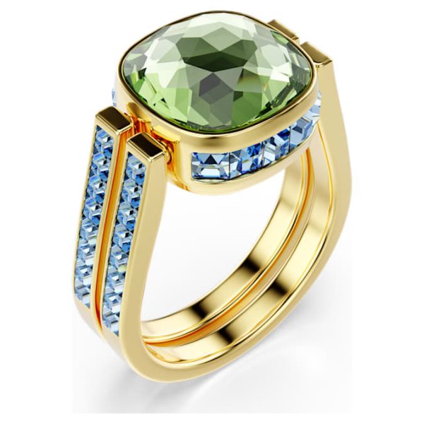 Chroma ring Cushion cut, Multicolored, Gold-tone plated - Image 4