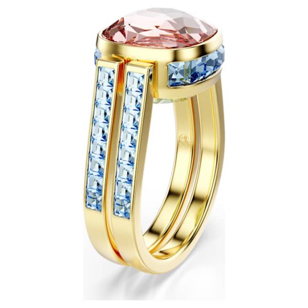 Chroma ring Cushion cut, Multicolored, Gold-tone plated - Image 5