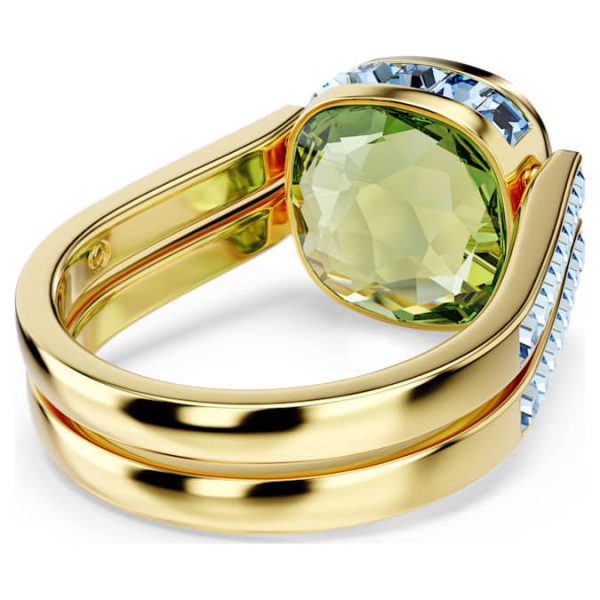 Chroma ring Cushion cut, Multicolored, Gold-tone plated - Image 7