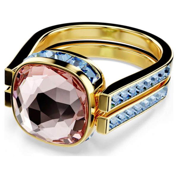Chroma ring Cushion cut, Multicolored, Gold-tone plated - Image 8