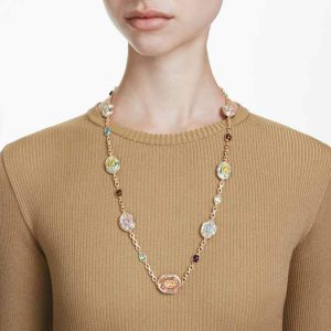 Chroma strandage Octagon cut, Multicolored, Gold-tone plated