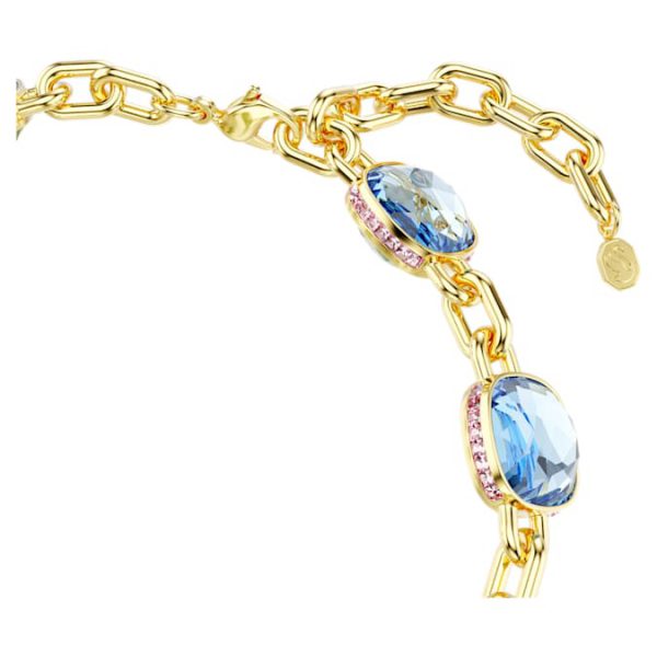 Chroma Tennis necklace Cushion cut, Multicolored, Gold-tone plated - Image 4