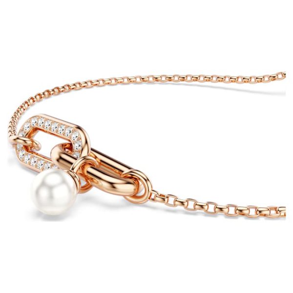 Constella bracelet Crystal pearl, Round cut, White, Rose gold-tone plated - Image 5