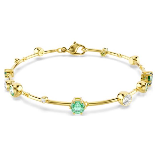 Constella bracelet Mixed cuts, Green, Gold-tone plated - Image 8