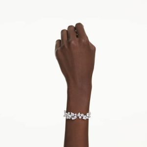 Constella bracelet Mixed cuts, White, Rhodium plated