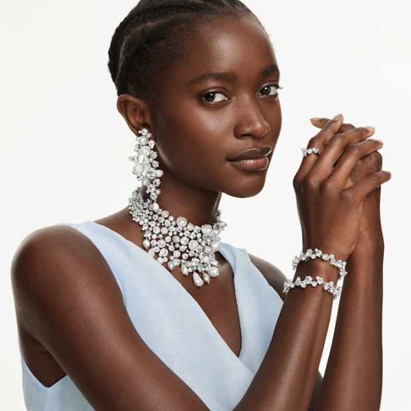 Constella bracelet Mixed cuts, White, Rhodium plated - Image 7