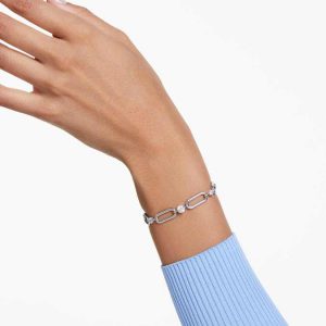 Constella bracelet White, Rhodium plated