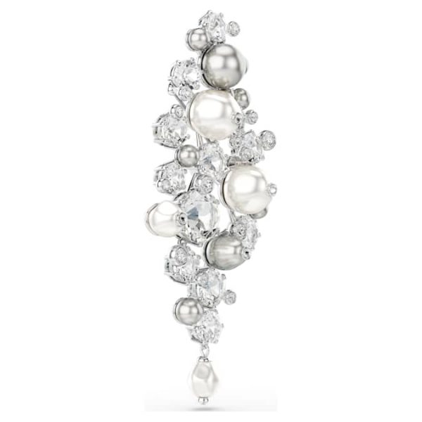 Constella brooch Crystal pearl, Round cut, White, Rhodium plated - Image 4