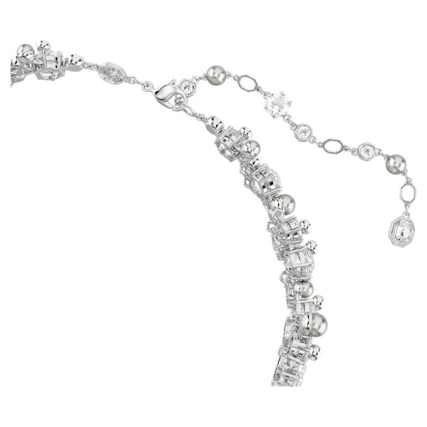Constella choker Crystal pearl, Round cut, White, Rhodium plated - Image 4