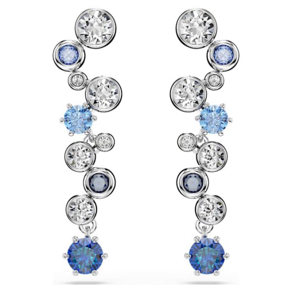 Constella drop earrings Mixed cuts, Blue, Rhodium plated - Image 2