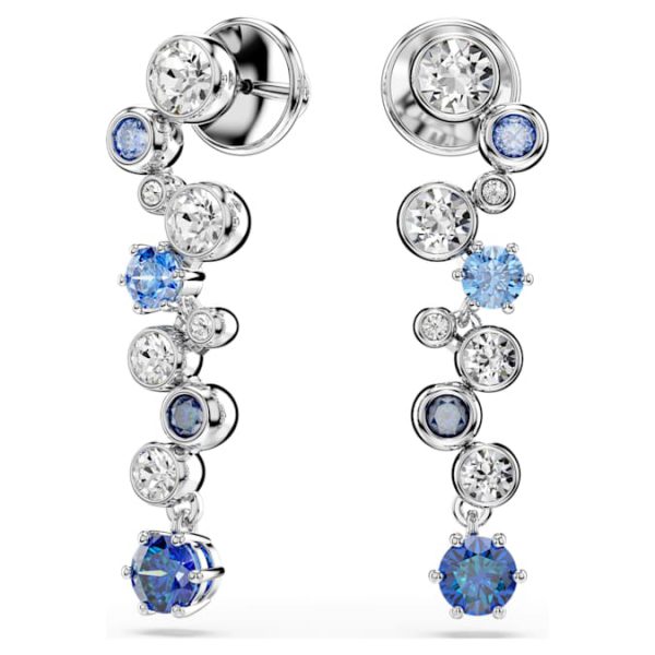 Constella drop earrings Mixed cuts, Blue, Rhodium plated - Image 3