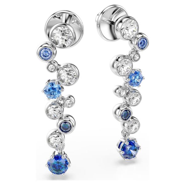 Constella drop earrings Mixed cuts, Blue, Rhodium plated - Image 4